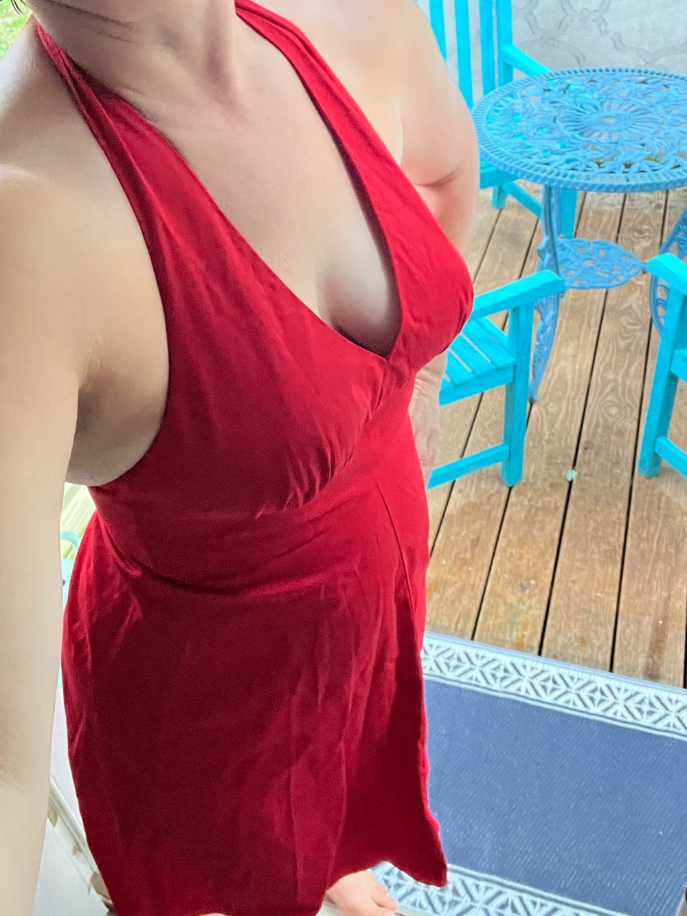 Red Midi Cotton Dress Moda International Bright Red Summer Dress